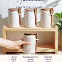 getstar Small Canisters Sets for the Kitchen, 20 oz Sugar Coffee Tea Storage Containers, Ceramic Kitchen Canisters for Countertop Set of 4 with Airtight Lids and Teaspoons