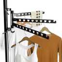 RV Clothes Drying Rack,180 Swivel Arms All Metal Ladder Mounted Clothes Drying Rack,90Foldable Design for MotorHomes,Boat,Trailers,Fifth Wheels,Campers,Travel,Home
