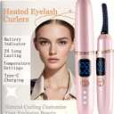 Heated Eyelash Curlers with Battery Indicator, Electric Eyelash Curler 3 Temperature Modes LED Display USB Rechargeable Makeup Tools, Heated Lash Curler Ideal Christmas Gift for Women FEN619