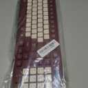 Wireless Keyboard and Mouse Combo, Full-Sized Wireless Keyboard and Adjustable DPI Mouse, 2.4GHz USB Receiver, Keyboard and Mouse for PC, Windows, Desktop, Laptop (Wine Red-B)