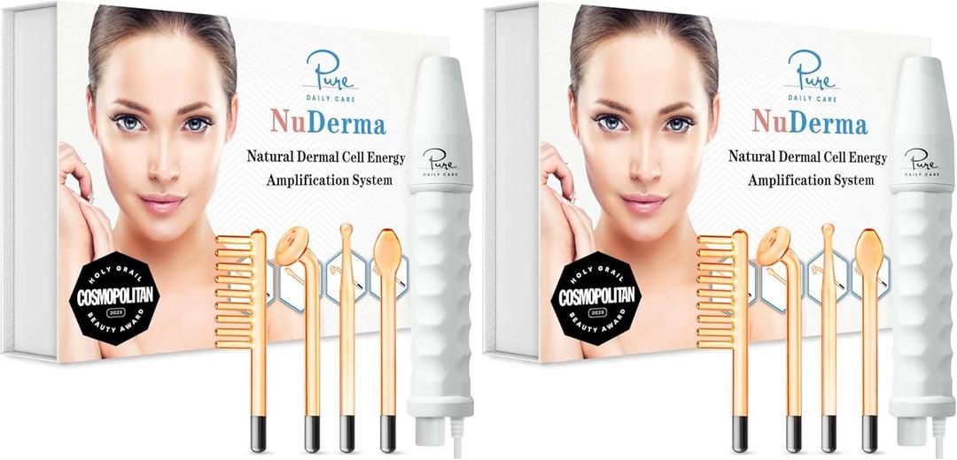 Pure Daily Care NuDerma Handheld Skin Therapy Wand Machine w/Neon  Anti-Aging - Skin Tightening - Wrinkle Reducing - Dark Circles  Clarifying - Hair & Scalp Stimulator (Pack of 2)