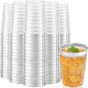 I00000 200 Pack 12 oz Silver Plastic Cups, Silver Rimmed Disposable Cups, Plastic Party Wine Glasses Cocktail Glasses Heavy Duty Cups with Silver Rim, 12 Ounce Tumblers For Party