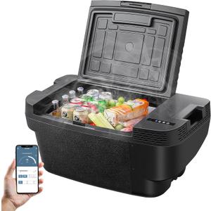 BODEGACOOLER 35L Built-In Car Refrigerator for Tesla Model Y- Ultra-Quiet Fast Cooling to -4, Smart App Control, Space-Saving Design for Camping & Road Trips 12/24V DC/AC,
-4℉-68℉
 (37 Quart)