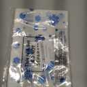 Outus 100 Pcs Christmas Favor Bags Snowflake Santa Claus Treat Bags Flat Cellophane Plastic Container for Bakery Cookies Candies Dessert with 100 Pieces Twist Ties(Snowflake,Blue)