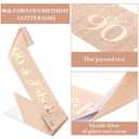 Semato 90th Birthday Decorations for Women- Birthday Crown and Sash Glitter Kit Gifts for Women Party Supplies and Favors (90th)