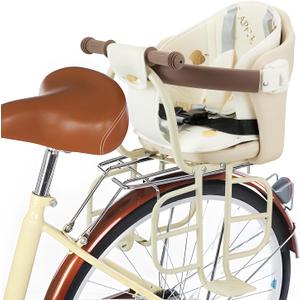 Kid's Bike seat Rear Child Carrier Bike Chair for Bicycle Kids seat for Children 2~4 Years,Weight 55 lbs (rear mounted off white)