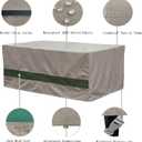 Waterproof Rectangular Patio Table and Chair Cover Beige Green 78" L X 62" D X 28" H Outdoor General Purpose Furniture Covers Patio Furniture Set Cover