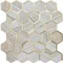 DICOFUN 10-Sheet Hexagon Peel and Stick Backsplash Tile, Beige Slate Mixed Gold Kitchen Backsplash Peel and Stick Wall Tiles