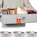 Extra Large Closet Organizers Bins 4 Pack - Blanket Basket for Organizing/Home Clothes Storage Bins for Jeans/Toy Organizers for Nursery/Wardrobe Shelf Closet Organization for Purse Hats Towel (Grey)