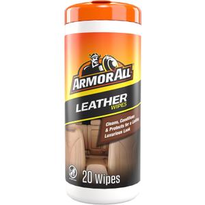 Armor All Interior Cleaner Car Leather Wipes by , For Cleaning Cars, Trucks and Motorcycles, 20 Count (Pack of 1)