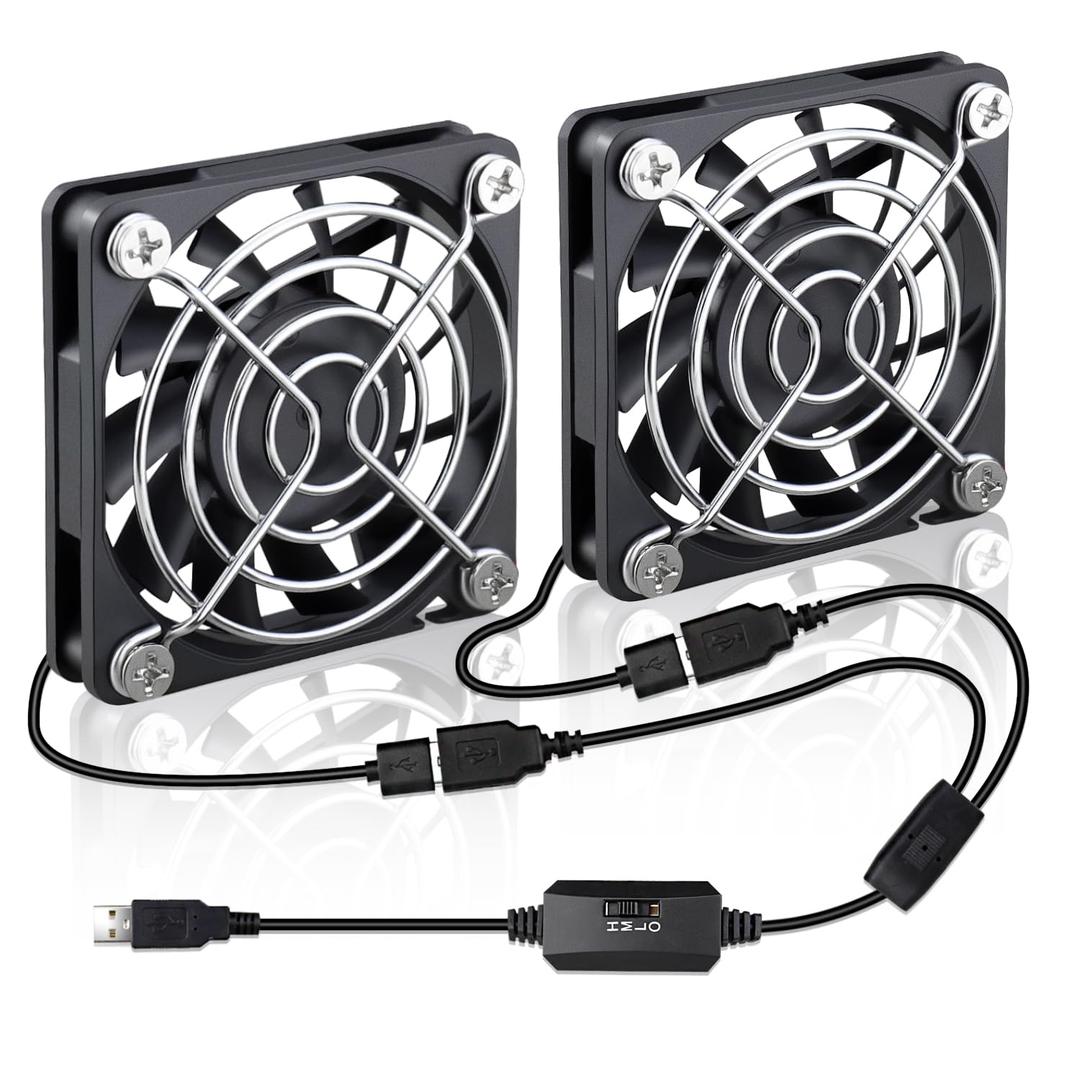 2 Packs Wathai 60mm x 10mm USB Computer Fan 5V with Speed Control DC Brushless Cooling Fans for Charger PC Case Router Raspberry Pi Radiator Cooler Ventilation