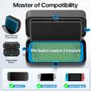 2 x Carrying Case Compatible with 2025 Nintendo SW 2, Large Switch 2 Case Travel Bag Fit for Joycon & Adapter, Protective Switch 2 Carry Holds 28 Game Cards for Game Cube Game