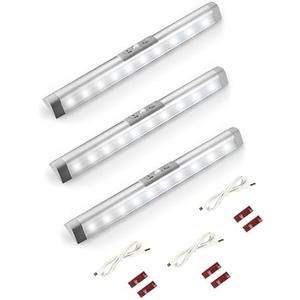 Joyzy 2 Pack Automatic Motion Sensor Closet Lights with Eye-Protection Design, LED Beads for Under Cabinet Wireless Lighting, Rechargeable Night Lighting for Wardrobe Pantry Light Closet Lighting