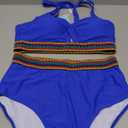 Adisputent High Waisted Bikini Sets for Women Cutout Two Piece Swimsuits 2025 Crisscross Swimwear Colorblock Bathing Suits (Large, Royal Blue)