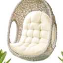 Egg Chair Cushion for Outdoor Patio Swing Hammock Furniture, Waterproof | Button tuft, straps, thick, large, waterproof cover, pp cotton inner, indoor & outdoor swing cushion for porch yard, 48x32x7