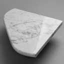 Lovdeco Carrara Marble Corner Shower Shelf, 8" Corner Shelves for Wall Bathroom Shower, 1 Piece, Polished