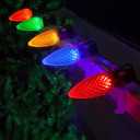 25 Pack Multicolor C9 Faceted LED Christmas Light Bulbs for Indoor and Outdoor Use E17 Base Commercial Grade Bulbs