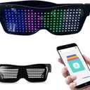 LED Glasses,light Up Glasses, Customizable Bluetooth LED Glasses, Halloween Glasses for Party, APP Control LED Display Smart Glasses for Nightclub, Festivals, Raves, Christmas for Adults over 18
