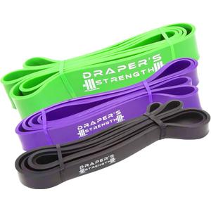 Draper's Strength Heavy Duty Resistance Stretch Loop Bands for Powerlifting Workout Exercise and Assisted Pull Ups