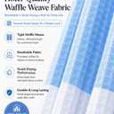 Dainty Home Ombre Waffle Weave Shower Curtain 70 x 72 Blue Textured Fabric Shower Curtain, Hotel Style Waffle Weave Bathroom Curtain, Water Resistant Polyester Ombre Shower Curtain