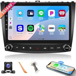 2+64G for Lexus IS250 IS300 IS350 2006-2012 Car Radio with Wireless Carplay/Android Auto,Android Car Stereo 10.1 Inch Touch Screen GPS Navigation WiFi Bluetooth FM/RDS Mirror Link SWC Backup Camera