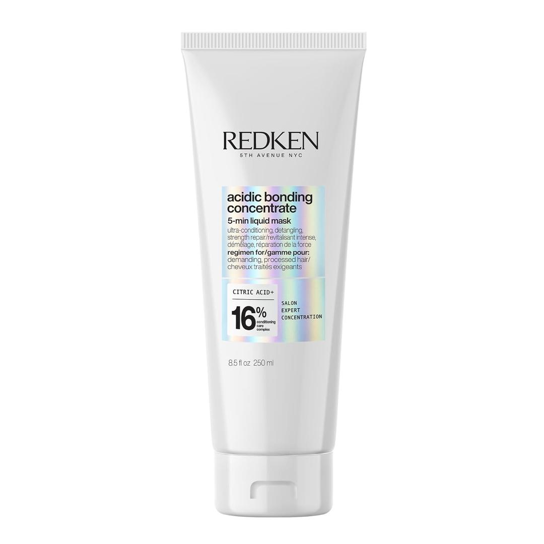 Redken Acidic Bonding Concentrate Hair Mask - Hydrating 5 Minute Liquid Mask, Bond Building & Strengthening, For Dry, Damaged Hair (8.5 Fl Oz (Pack of 1))
