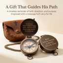 Baptism Gifts for Boys Confirmation & First Communion Compass Gift Catholic Christian Brass Pocket Compass with Scripture Religious Keepsake for Christening Gift for Godson, Son, or Grandson