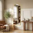 57"x17" Floor Mirror Full Length, Arched Full Length Mirror with Stand, Full Body Mirrors for Bedroom Living Room or Cloakroom Black