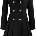 GRACE KARIN 2024 Women's Fashion Trench Coat Notch Lapel Double Breasted Thick A Line Pea Coats Jacket with Pockets(S-2XL)