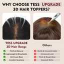 TESS Human Hair Toppers for Women, Hair Toppers for Women Real Human Hair,Clip in Bangs,Invisible 3D 360Full Cover Middle Part Side Bangs 2.8"*4.3"Lace Base 11 inches 14g #1B Natural Black
