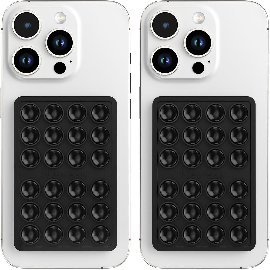 5 x 2 Pack Silicone Suction Phone Case Adhesive Mount, Silicone Sticky Holder for iPhone and Android, Hands-Free Grip for Selfies & TikTok, Gift for Women (Black)
