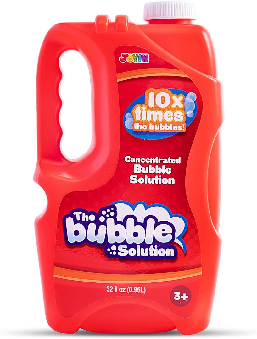 JOYIN 32 oz Bubble Solution Refills (Close to 1L/ 2.5 Gallon), Concentrated Solution for Bubble Machine, Wands, Blower, Easter (Red) JOYIN 32 oz Bubble Solution Refills (Close to 1L/ 2.5 Gallon), Concentrated Solution for Bubble Machine, Wands, Blower, Easter (Red)