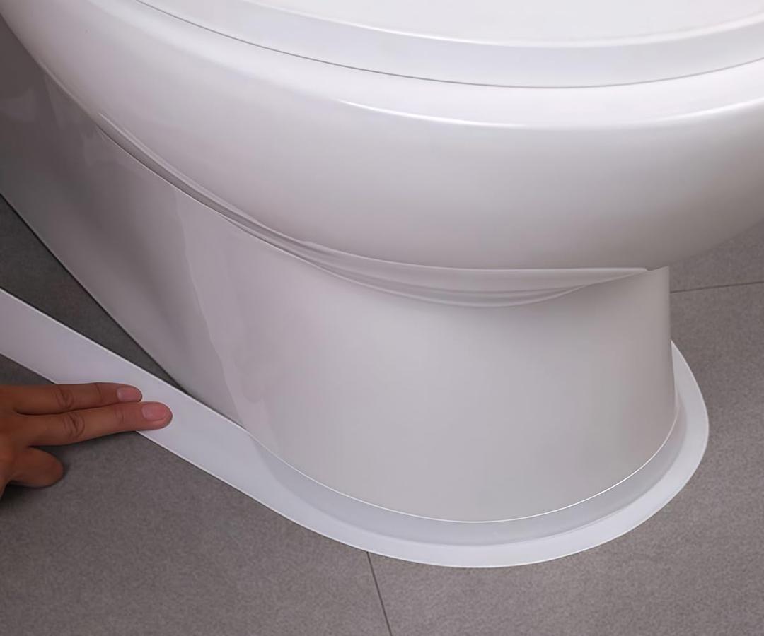 White Caulk Tape Peel & Stick Waterproof Self Adhesive Sealing Tape for Bathroom Kitchen Bathtub Toilet Walls Floors Tiles Wallpaper Decor, No Mess with Glue or Caulking, Quick & Easy Fix in Minutes