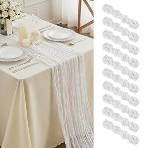 Black Cheesecloth Table Runner-13.3Ft Boho Gauze Cheese Cloth Table Runner 35x160 Inch Long Romantic Sheer Table Runner for Wedding Bridal Baby Shower Birthday Party Table Decoration