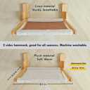 Foldable Cat Window Perch, Natural Wood, 16.5''12'' Hammock, 35 lbs Weight Limit, Cat Window Hammock for Small Size Windows