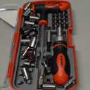 X-STEEL 38-Piece Screwdriver Bit SetCR-V steel Impact Bit Set1/4Hex Shank Drill Bit Set with T-handle and magnetic ratchet handle and Storage Box for Impact Drivers, Professional & DIY Use