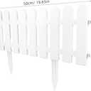 Toddmomy 4 Sets White Plastic Garden Fence with Stakes, Decorative Picket Fence Edging for Lawn Flowerbeds Plant Borders Yard Patio Landscaping, 19.7x7.9in