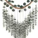 GIAUMA Artificial Eucalyptus Wall Decor Fake Plant Greenery Leaves Wall Hanging Sage Green Faux Plants on 19.7 inch Jute Rope Rustic Boho Farmhouse Decor for Bathroom Bedroom Dining Room Indoor Home