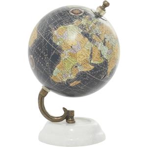 Deco 79 Modern Plastic Globe with Marble Base, 5" x 5" x 8", Black