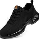 DYKHMILY Steel Toe Steel Toe Shoes for Women Steel Shoe Work Work Shoe Safety Safety Shoes Comfortable Lightweight Size 7 Woman/ 5.5, Black