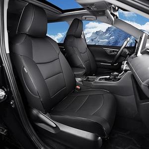 HKZ Custom Fit Corolla Cross Car Seat Covers Full Sets for 2021 2022 2023 2024 2025 Toyota Corolla Cross L LE XLE (Non-Hybrid) - Faux Leather(Black)