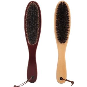 Clothes Garment Dust Cleaning Brush Lint Remover Brush with Genuine Soft Horsehair and Wooden Handle for Coat Men Suits Shoes Jacket Furniture Car Mat and Pet Hair (2-Pack)