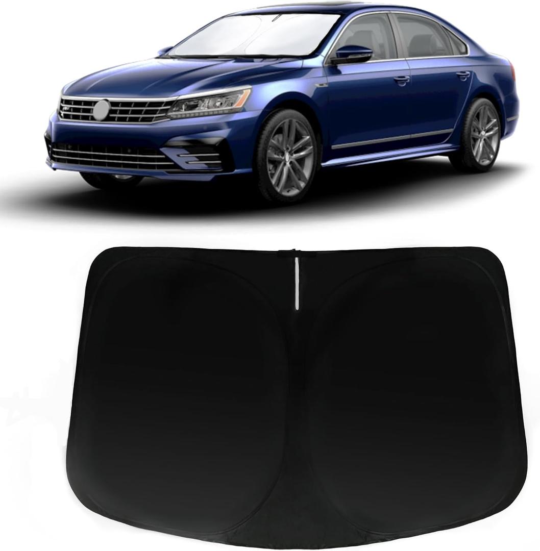 Windshield Sun Shade for Volkswagen VW Passat 2012-2022, Car Front Window Sunshade with 240T Sun Visor Protector Blocks UV Rays Heat Sun Shield Accessories
