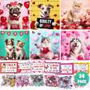 24PCS Valentines Day Cards for Kids School Classroom with Cat & Dog Jigsaw Puzzles Toys Birthday Gifts Party Favors for Toddlers Boys Girls Goodie Bag Stuffers Treat Bulk Valentine Day Exchange Gifts