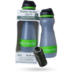 Filtration Bottle  Virus-Filtering Water Purification Bottle for Travel, Prevents Illness, Eco-Friendly Bioplastic, Leakproof, Small Size (Green)
