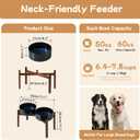 Havniva 8.2" Elevated Dog Bowls Ceramic Raised Dog Bowl with Non-Slip Stand (Acacia Wood) Weighted Dog Food & Water Bowl for Large Breed Dogs - 7.6 Cups 60 oz