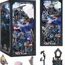 CCCDF Book Nook Kit, 3D Wooden Puzzle for Adults Teen, DIY Ocean Miniature Dollhouse Booknook Kit with Led Light and Dust Cover (Song of The Sirens)