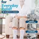Doctor's SelectÂ® Diabetic Socks for Men - 4 Pairs Crew White Diabetic Socks for Men Size 13-15 | Non-Binding Stretch Top for Neuropathy Wht-4P