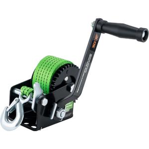 600lbs Heavy Duty Boat Trailer Winch with 19FT Strap, 2-Way Ratchet & 3.2:1 Gear Trailer Winch, Portable Hand Crank Winch for Boat, Truck, Trailer, RV, ATV, Jet Ski