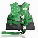 X2O USCG Type III Style B. Green Life Vest Child 30-50lbs 2 Buckles